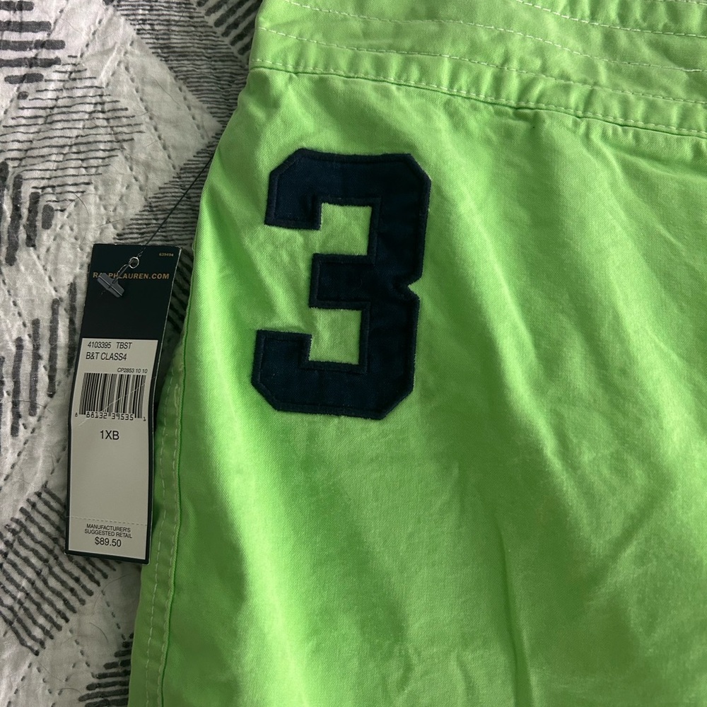 Ralph Lauren Men's Bright Green Swim Shorts - Picture 3 of 9